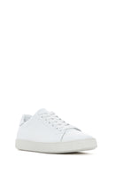 Men's White Lace-up Leather Sneaker | Derimod Men's White Lace-up Leather Sneaker | Derimod