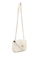 Woman Cream Chain Strap Quilted Crossbody Bag | Derimod Woman Cream Chain Strap Quilted Crossbody Bag | Derimod