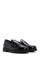Kadın Siyah Rugan Deri Maskülen Loafer | Derimod Kadın Siyah Rugan Deri Maskülen Loafer | Derimod