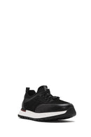 Erkek Siyah Bağcıklı Deri Sneaker | Derimod Erkek Siyah Bağcıklı Deri Sneaker | Derimod