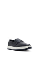 Men's Navy Blue Leather Loafer | Derimod Men's Navy Blue Leather Loafer | Derimod