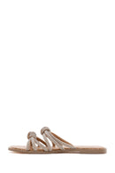 Women's Beige Stone Slippers | Derimod Women's Beige Stone Slippers | Derimod
