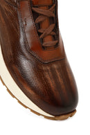 Men's Brown Thick-Soled Leather Casual Sneaker | Derimod Men's Brown Thick-Soled Leather Casual Sneaker | Derimod