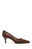 Woman Light Brown Leather Stiletto with Thin Heel | Derimod Woman Light Brown Leather Stiletto with Thin Heel | Derimod