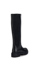 Geox Women's Black Iridea Zippered Leather Boots | Derimod Geox Women's Black Iridea Zippered Leather Boots | Derimod