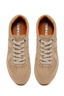 Erkek Bej Bağcıklı Süet Deri Sneaker | Derimod Erkek Bej Bağcıklı Süet Deri Sneaker | Derimod