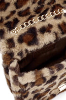 Women's Leopard Long Chain Strap Plush Shoulder Bag | Derimod Women's Leopard Long Chain Strap Plush Shoulder Bag | Derimod