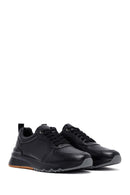 Erkek Siyah Bağcıklı Deri Casual Sneaker | Derimod Erkek Siyah Bağcıklı Deri Casual Sneaker | Derimod