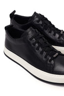 Erkek Siyah Bağcıklı Deri Sneaker | Derimod Erkek Siyah Bağcıklı Deri Sneaker | Derimod