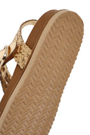 Women's Gold Strapped Leather Sandals | Derimod Women's Gold Strapped Leather Sandals | Derimod