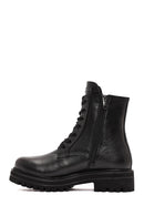 Women's Black Zippered Leather Boots | Derimod Women's Black Zippered Leather Boots | Derimod