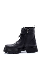 Women's Black Leather Zippered Boots | Derimod Women's Black Leather Zippered Boots | Derimod