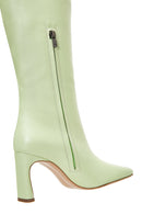 Women's Yellow Leather Heeled Boots | Derimod Women's Yellow Leather Heeled Boots | Derimod