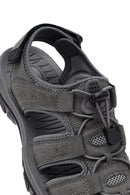 Erkek Gri Deri Outdoor Sandalet | Derimod Erkek Gri Deri Outdoor Sandalet | Derimod