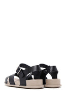 Women's Black Leather Comfort Sandals | Derimod Women's Black Leather Comfort Sandals | Derimod
