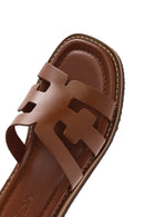 Women's Brown Leather Slippers | Derimod Women's Brown Leather Slippers | Derimod