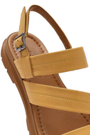 Women's Yellow Ankle Buckle Leather Sandals | Derimod Women's Yellow Ankle Buckle Leather Sandals | Derimod