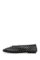 Women's Black Braided Ballerina | Derimod Women's Black Braided Ballerina | Derimod