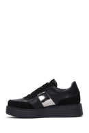 Kadın Siyah Deri Kalın Tabanlı Sneaker | Derimod Kadın Siyah Deri Kalın Tabanlı Sneaker | Derimod