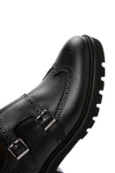 Men's Black Double Buckle Leather Casual Shoes | Derimod Men's Black Double Buckle Leather Casual Shoes | Derimod
