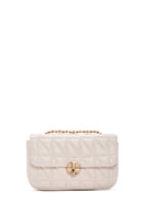 Women's Cream Long Strap Quilted Crossbody Bag | Derimod Women's Cream Long Strap Quilted Crossbody Bag | Derimod
