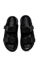 Men's Black Leather Slippers | Derimod Men's Black Leather Slippers | Derimod