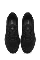 Erkek Siyah Bağcıklı Nubuk Deri Casual Sneaker | Derimod Erkek Siyah Bağcıklı Nubuk Deri Casual Sneaker | Derimod