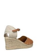 Geox Women Camel Gelsa Low Ankle Buckle Wedge Heel Braided Leather Espadrille | Derimod Geox Women Camel Gelsa Low Ankle Buckle Wedge Heel Braided Leather Espadrille | Derimod