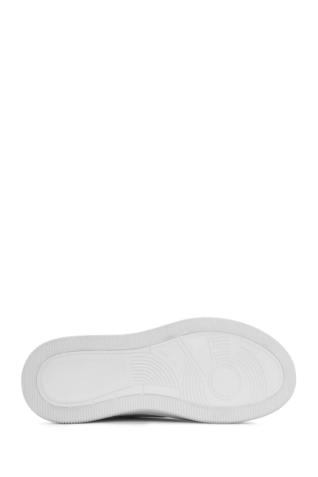 Erkek Beyaz Bağcıklı Kalın Tabanlı Deri Sneaker