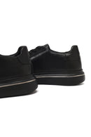 Erkek Siyah Bağcıklı Kalın Tabanlı Deri Sneaker | Derimod Erkek Siyah Bağcıklı Kalın Tabanlı Deri Sneaker | Derimod