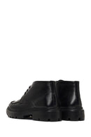 Men's Black Lace-Up Thick-Soled Leather Casual Boot | Derimod Men's Black Lace-Up Thick-Soled Leather Casual Boot | Derimod
