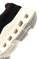 Women's Black Lace-Up Thick-Soled Leather Sneaker | Derimod Women's Black Lace-Up Thick-Soled Leather Sneaker | Derimod