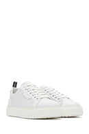 Erkek Beyaz Bağcıklı Deri Sneaker | Derimod Erkek Beyaz Bağcıklı Deri Sneaker | Derimod