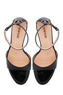 Women's Black Ankle Strap High Thin Heel Patent Leather Shoes | Derimod Women's Black Ankle Strap High Thin Heel Patent Leather Shoes | Derimod