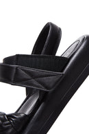 Kadın Siyah Deri Comfort Sandalet | Derimod Kadın Siyah Deri Comfort Sandalet | Derimod