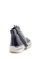Women's Leather Zipper Detailed Lace Up Boots | Derimod Women's Leather Zipper Detailed Lace Up Boots | Derimod