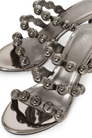 Woman Anthracite High Thin-Heeled Slipper | Derimod Woman Anthracite High Thin-Heeled Slipper | Derimod
