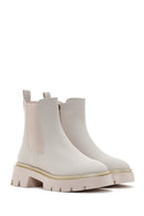 Women's Beige Thick Soled Chelsea Boots | Derimod Women's Beige Thick Soled Chelsea Boots | Derimod