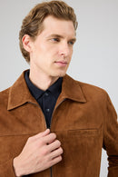Mark Men's Brown Suede Leather Jacket | Derimod Mark Men's Brown Suede Leather Jacket | Derimod