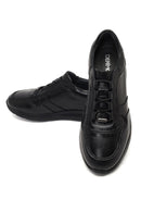 Men's Black Lace-Up Leather Sneaker | Derimod Men's Black Lace-Up Leather Sneaker | Derimod