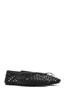 Women's Black Braided Ballerina | Derimod Women's Black Braided Ballerina | Derimod