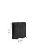 Men's Black Printed Leather Card Holder | Derimod Men's Black Printed Leather Card Holder | Derimod