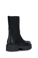 Geox Women's Black Zippered Spherica Leather Boots | Derimod Geox Women's Black Zippered Spherica Leather Boots | Derimod