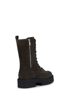 Geox Women's Anthracite Spherica Ec7 Suede Leather Boots | Derimod Geox Women's Anthracite Spherica Ec7 Suede Leather Boots | Derimod
