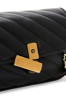 Women's Black Long Strap Quilted Crossbody Bag | Derimod Women's Black Long Strap Quilted Crossbody Bag | Derimod
