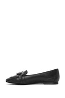 Women's Black Buckle Detailed Leather Ballerinas | Derimod Women's Black Buckle Detailed Leather Ballerinas | Derimod