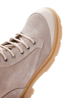 Women's Beige Suede Leather Boots | Derimod Women's Beige Suede Leather Boots | Derimod