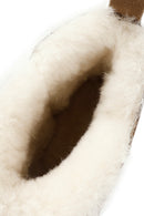 Women's Camel Fur Detailed Suede Leather Boots | Derimod Women's Camel Fur Detailed Suede Leather Boots | Derimod