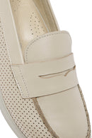 Women's Cream Wedge Heel Leather Comfort Loafer | Derimod Women's Cream Wedge Heel Leather Comfort Loafer | Derimod