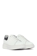 Women's White Lace-up Thick-Sole Leather Sneaker | Derimod Women's White Lace-up Thick-Sole Leather Sneaker | Derimod